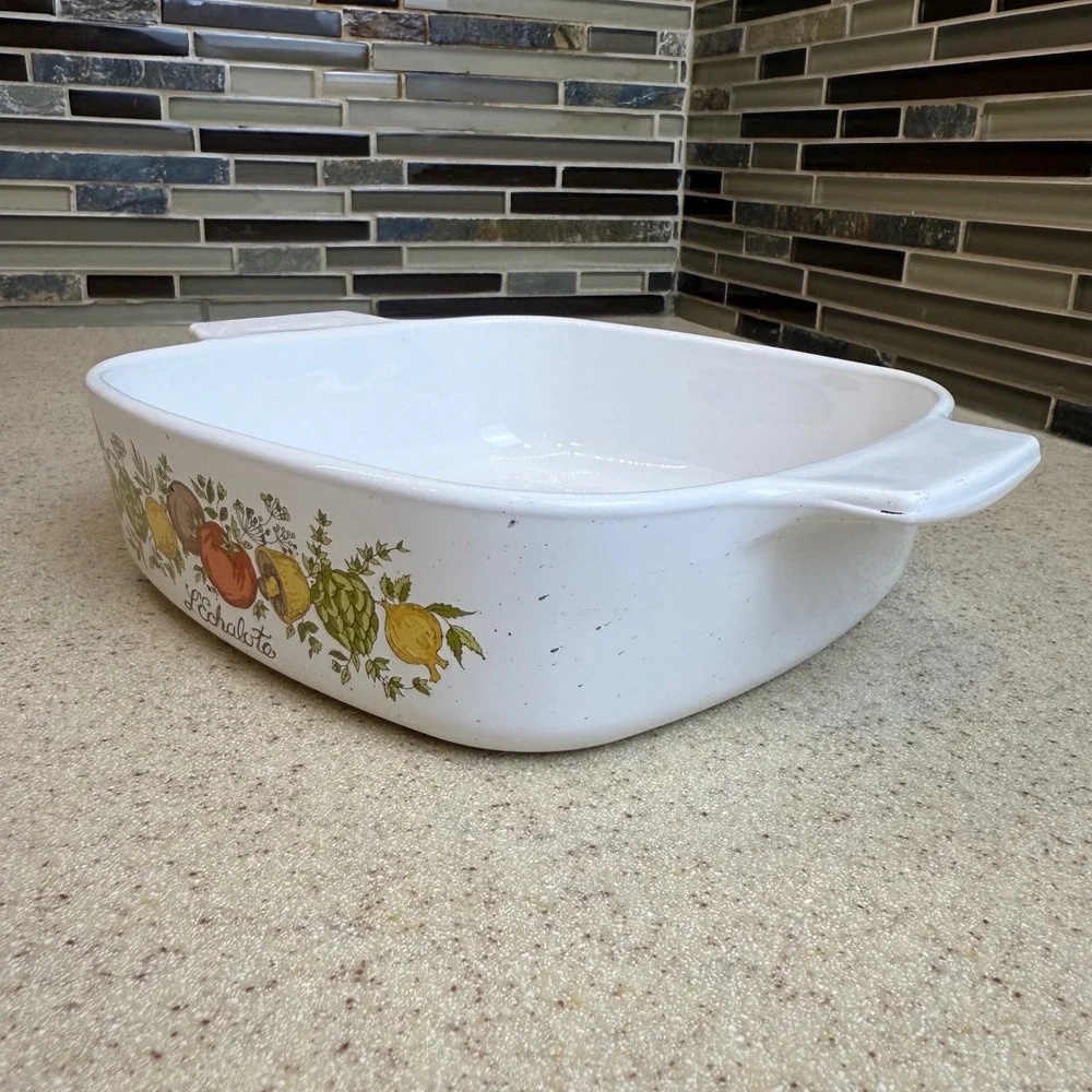 VTG Corning Ware Spice O' Life L'Echalote 1qt Casserole Dish A-1-B USA No Lid